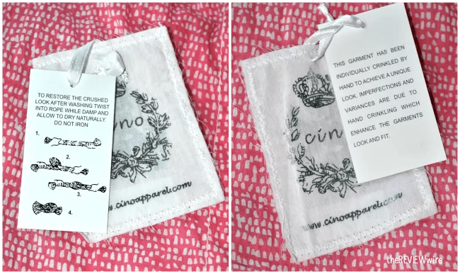 Cino Apparel Drying Instructions