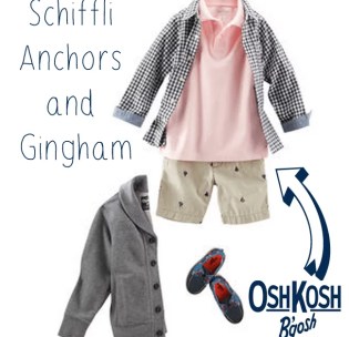 Schiffli anchors and gingham
