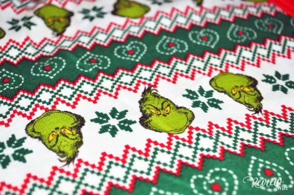 The Review Wire: The Grinch PJ Union Suit Up-close